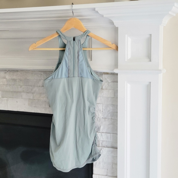 Vimmia Active High Cut Zip Back Cami Tank Top Sage Green S - Picture 4 of 9